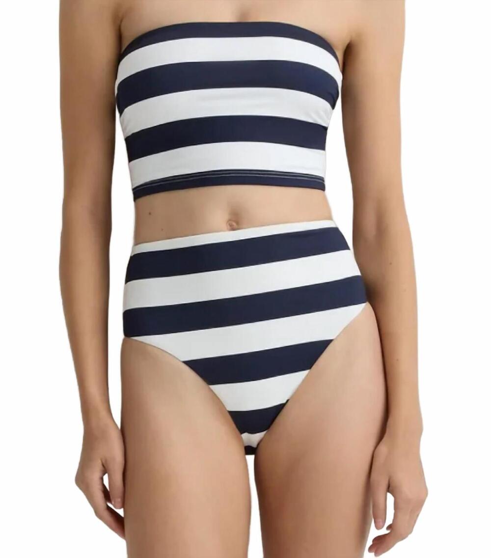 NEW BONDI BORN stella bikini top in navy & white stripe
